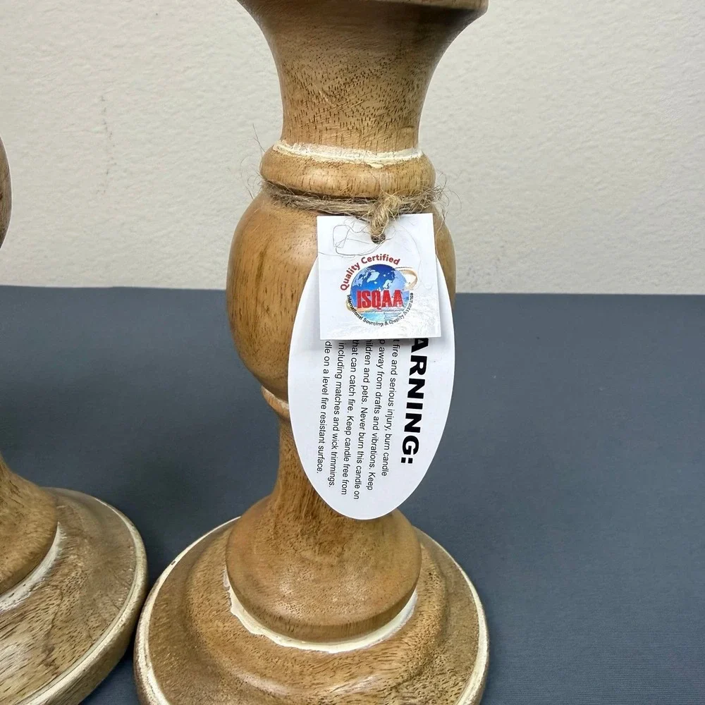 Rustic Candles Holder Set of 3 Farmhouse Wood Candle Holders Rustic Wooden